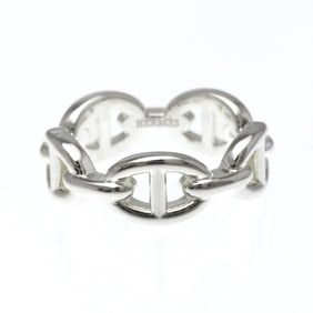 Hermes Chaine D'Ancre Silver Fashion No Stone Band Ring Silver