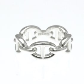 Hermes Chaine D'Ancre Silver Fashion No Stone Band Ring Silver