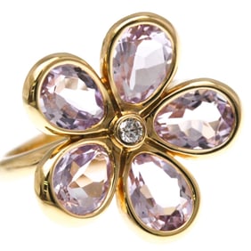 Tiffany Garden Flower Ring Pink Gold (18K) Fashion Diamond,Amethyst Band Ring Pink Gold