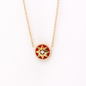 Christian Dior Rose Des Vents Necklace Pink Gold (18K) Diamond Men,Women Fashion Pendant Necklace