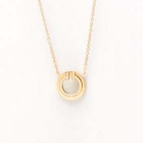 Tiffany Tiffany T T Two Circle Necklace Mini Diamond Pink Gold (18K) Diamond,Mother Of Pearl
