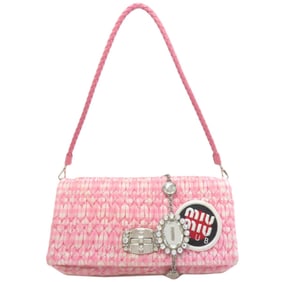 Miu Miu Miu Matelasse Check Pattern Nylon Handbag for Women