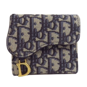 Christian Dior Saddle Trotter Print Bifold Wallet Canvas Women's CHRISTIAN DIOR