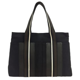 Hermes Hermès SAC TROCA MM HORIZONTAL Tote Bag in Black Canvas. Available for Men and Women.
