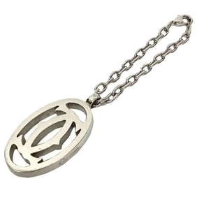 Cartier 2C motif bag charm keychain silver