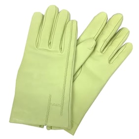 HERMES GANTS FEMME POEME BI Leather Gloves (072055G-C5-075), Size 7.5 (20.5cm), Sheepskin with