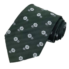 CHANEL Men's Camellia Coco Mark Silk Tie in Gray
