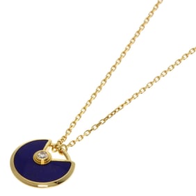 Cartier Amulette de Lapis Lazuli and Diamond Necklace in 18K Yellow Gold for Women