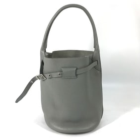 CELINE 187243 Big Bucket Bag with Pouch, Bucket-Shaped Shoulder Bag/Handbag, Leather, Women's, Gray