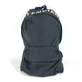BALENCIAGA 507460 Two-Tone Wheel Logo Backpack, Nylon, Men's, Black
