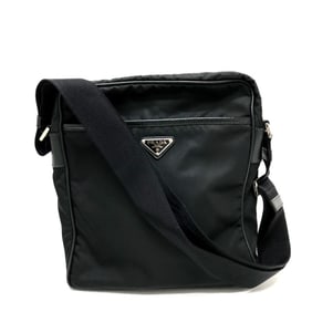 PRADA 2VH002 Re-Nylon Triangle Logo Crossbody Shoulder Bag, Nylon, Women's, Black