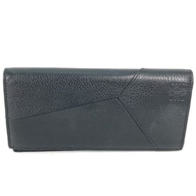LOEWE Puzzle Bifold Long Wallet Leather Men's Black