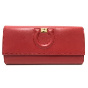 Salvatore Ferragamo Gancini bifold wallet, long leather women's, red