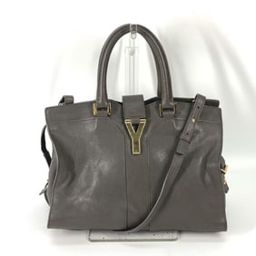 Yves Saint Laurent 400666 Y Logo Cabas Chic Tote Bag, 2-Way Shoulder Bag/Handbag, Women's, Gray