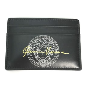 VERSACE Medusa Business Card Holder, Pass Case, Leather, Men's, Black