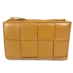 BOTTEGA VENETA 667130 Compact Cassette Wallet, Medium, Bi-fold Zipper Intrecciato Leather, Women's,