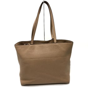 PRADA 1BG203 Logo Tote Bag, Leather, Women's, Beige