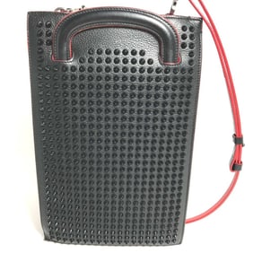 Christian Louboutin spiked stud 3-way clutch bag, handbag, pochette, shoulder leather, men's, black
