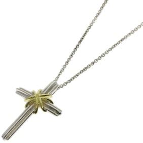 Tiffany Signature Cross Necklace in 18K White Gold for Women. TIFFANY & Co.