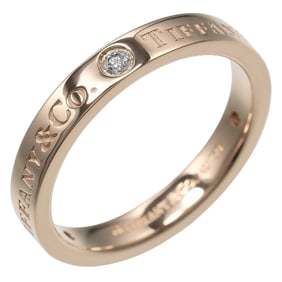 Tiffany & Co. Flat Band Ring, Size 9, 18K Pink Gold with Three Diamonds, Approximately 3.39g