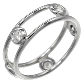 Tiffany & Co. double-wire ring, size 10, Pt950 platinum with five diamonds, approximately 3.24g.