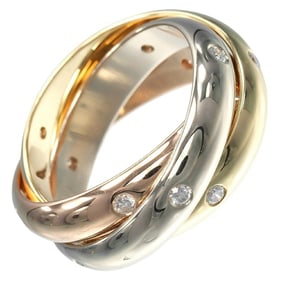 Cartier Trinity Ring, size 7, 3.5mm band, 18K gold, yellow pink white 15 diamonds, approximately