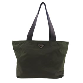 Prada EBANO Khaki Double Tote Bag B5878X Nylon for Women