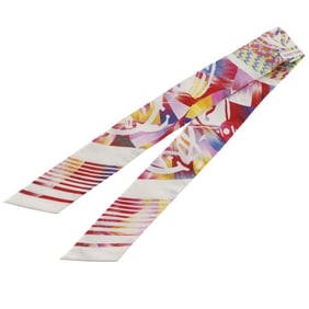 Hermes Hermès Twilly Scarf/Muffler, Kyoto Marble Silk, White Rose, Women's