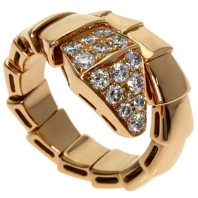 BVLGARI Serpenti Viper Diamond S Ring in 18K Pink Gold for Women