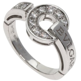 BVLGARI Double Diamond Ring in 18K White Gold for Women
