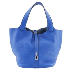 Hermes Hermès Picotin Lock MM handbag in Taurillon Clemence blue Hydra leather, 2016, blue, with A5