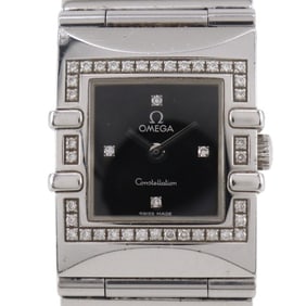 OMEGA Constellation Carree Watch, cal. 1376 1528.46, stainless steel with diamonds, 1998, quartz