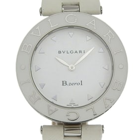 BVLGARI Bzero1 Watch, BZ35S/BZ35WLSL, Stainless Steel and Leather, Quartz Movement, Analog Display,