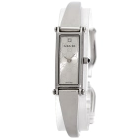 Gucci 1500L GG Square Face Bangle Watch in Stainless Steel/SS for Women