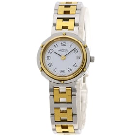 Hermès Clipper Watch with Old Buckle, Stainless Steel/SSxGP, Women's