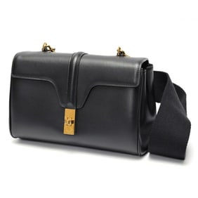 Celine Teen Soft 16 (Ceze) Shoulder Bag 196853CR4.38NO Calfskin Black E-158938
