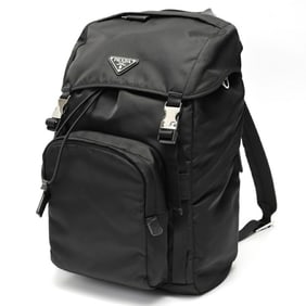 PRADA Nylon Saffiano Leather Backpack Rucksack 2VZ135 Black K-159051