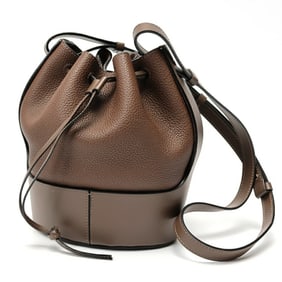 LOEWE Balloon Bag Small Shoulder A686C31X01 Leather Dark Brown E-158982