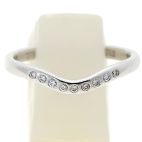 Tiffany & Co. Elsa Peretti Curved Band Ring with Diamonds, 60016941, D0.06ct, Pt950 Platinum,