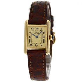Cartier Must Tank SM Watch W1003154 Silver/Leather Women's
