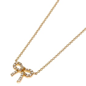 Tiffany Metro Bow Diamond Necklace in 18K Pink Gold for Women. TIFFANY & Co.