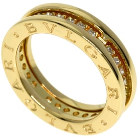 BVLGARI B-zero1 Full Diamond 1-Band Ring #48 18K Yellow Gold Women's