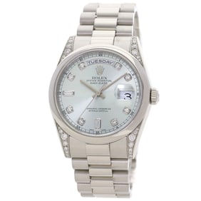 Rolex 118296A Day-Date Ice Blue Diamond Watch in Platinum/PT Men's