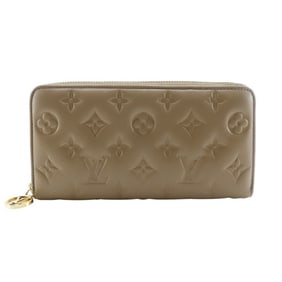Louis Vuitton Zippy Wallet, Monogram Coussin M81511, Lambskin, Taupe/Beige, Women's