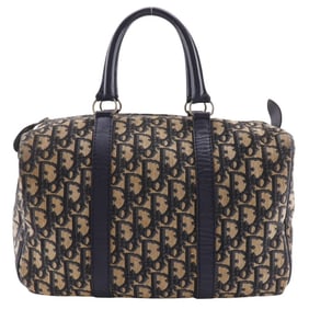 Christian Dior Trotter Boston Bag, Mini Boston, Beige Canvas, Unisex