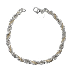 Tiffany & Co. Twist Bracelet, 925 Sterling Silver and 18K Yellow Gold, Approx. 13.56g.
