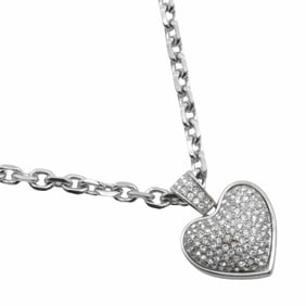Christian Dior Dior Heart Necklace with Rhinestones, Approximately 32.6g, Women's