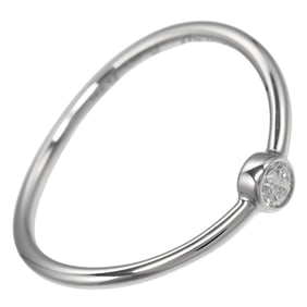 Tiffany & Co. Wave Single Row Ring, size 7.5, Pt950 Platinum with Diamonds, approximately 1.3g