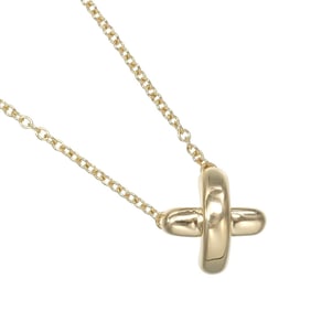 Tiffany & Co. cross-stitch necklace in 18KYG yellow gold, approximately 2.6g.