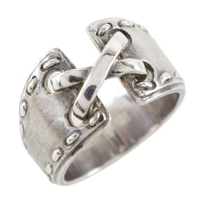 Hermes Hermès Mexican Ring, Size 10.5, Sterling Silver, Approx. 7.03g, Unisex